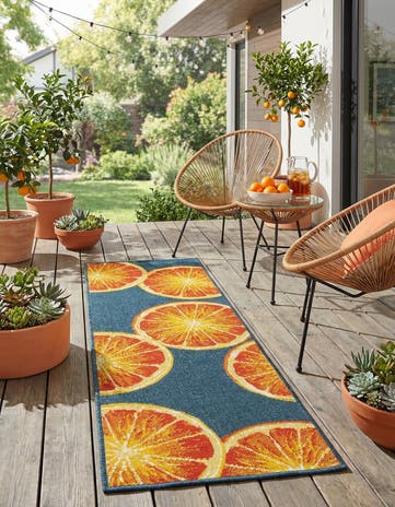 2' x 6' Easy-Clean Modern Indoor / Outdoor Runner Rug