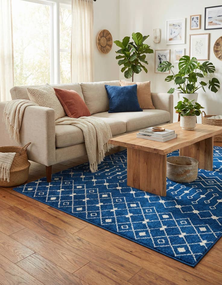 Detail image of  6' x 9' Moroccan Trellis Rug