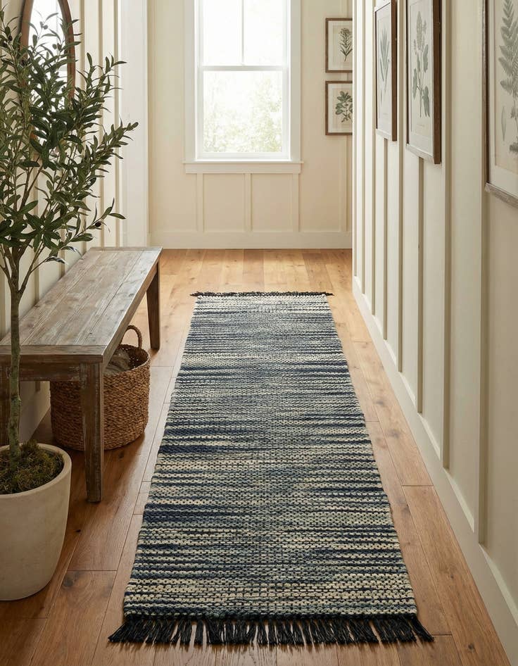 Detail image of  2' 7 x 12'  Hand Woven Chunky Jute Runner Rug