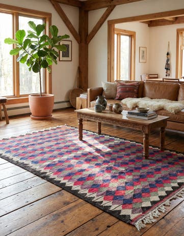 4' 6 x 8' Hand Woven Kilim Fars Wool Rug