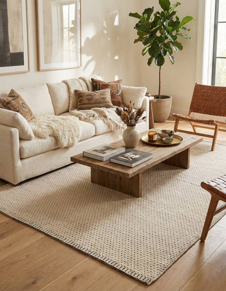 Detail image of 4' 1 x 7' 9  Hand Knotted Moroccan Wool Rug