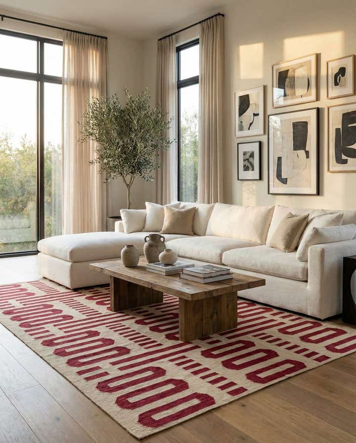 6' 5 x 9' 6 Hand Woven Kilim Modern Wool Rug