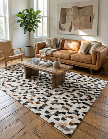 5' x 8' Cowhide Stocks Rug