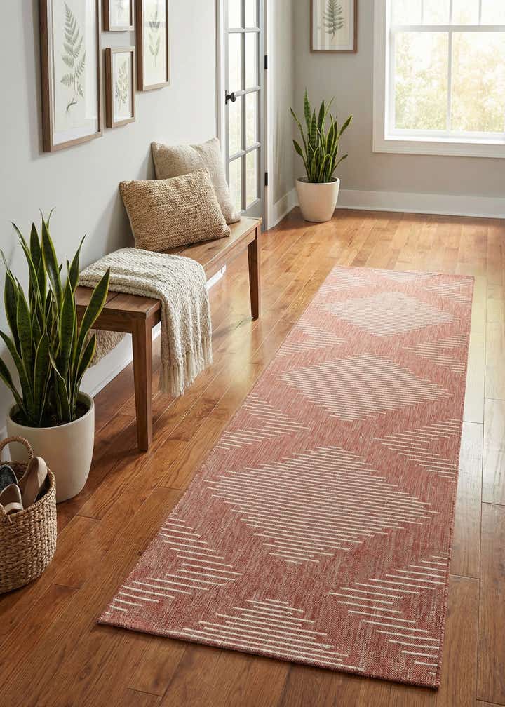 2' 7 x 12' Easy-Clean Modern Indoor / Outdoor Runner Rug