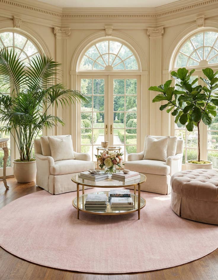 Detail image of 10' x 10'  Hand Woven Jill Zarin English Manor Farmhouse Wool Round Rug