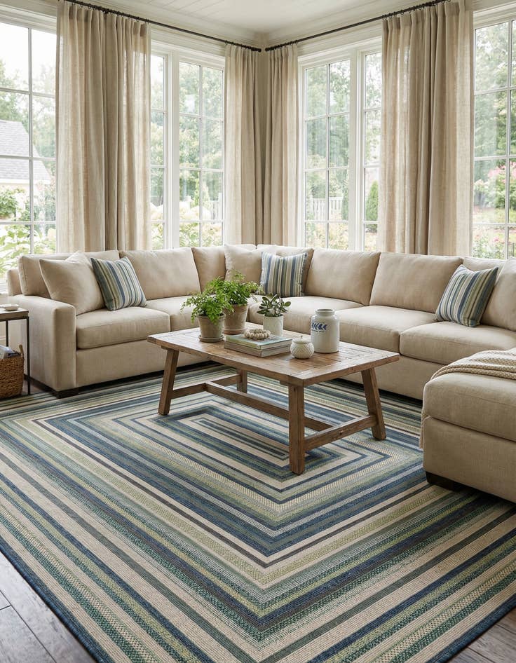 Detail image of 10' x 13'  Washable Baja Indoor / Outdoor Rug