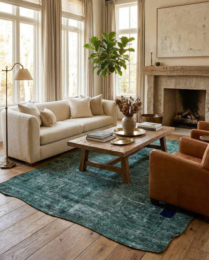 6' 1 x 9' 2 Hand Knotted Ultra Vintage Persian Wool Rug