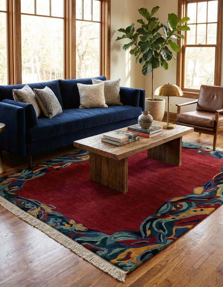 Detail image of  5' 1 x 6' 6  Hand Knotted Nepal Wool Rug