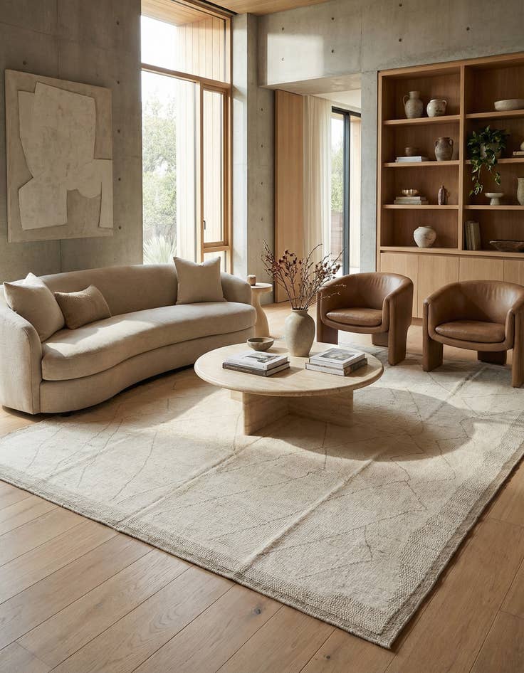 Detail image of 10' 2 x 14' 3  Hand Knotted Beni Marok Rug