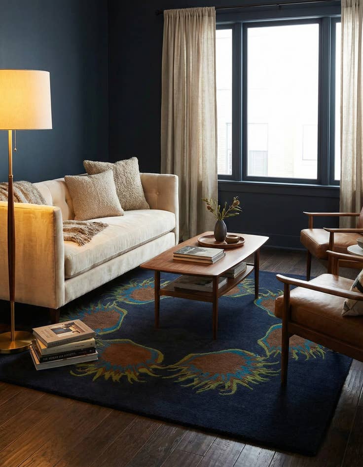 Detail image of 7' 5 x 7' 8 Luna Wool Square Rug