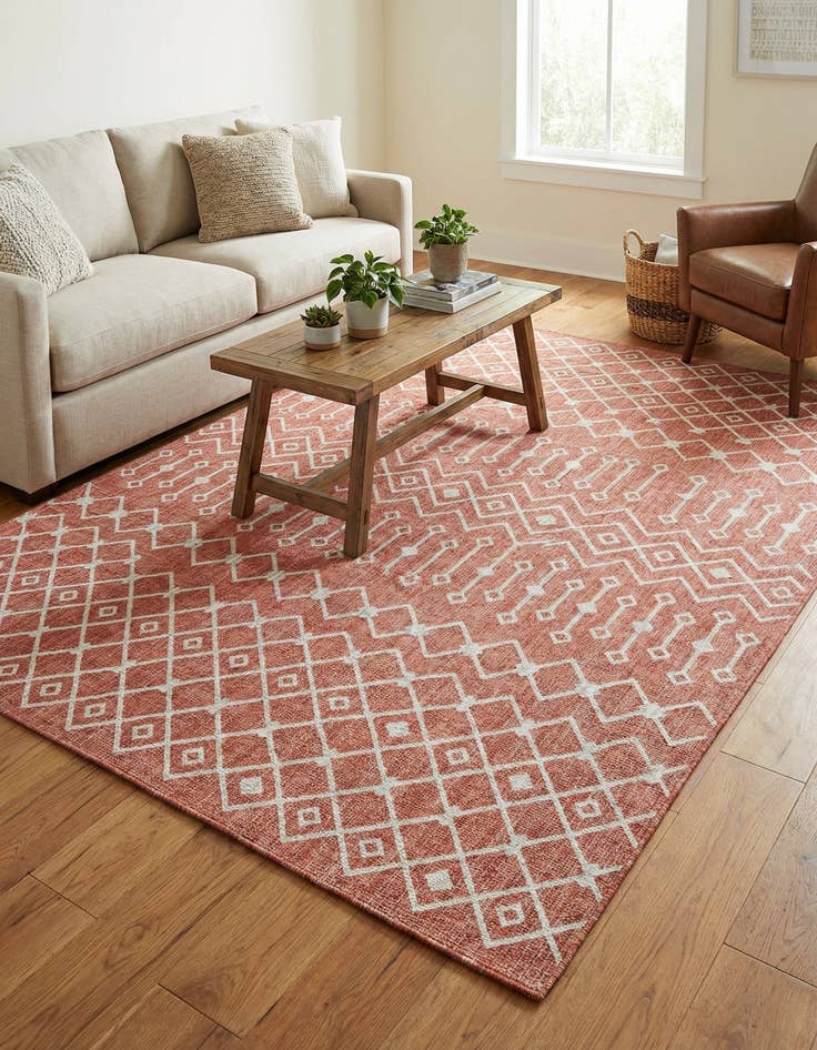 Detail image of 9' x 12'  Washable Trellis Indoor / Outdoor Rug