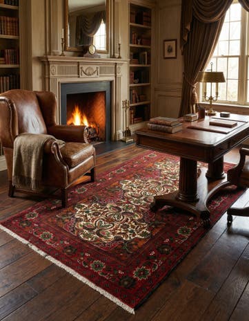 3' 7 x 6' 9 Hand Knotted Balouch Persian Wool Rug