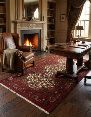3' 7 x 6' 9 Hand Knotted Balouch Persian Wool Rug