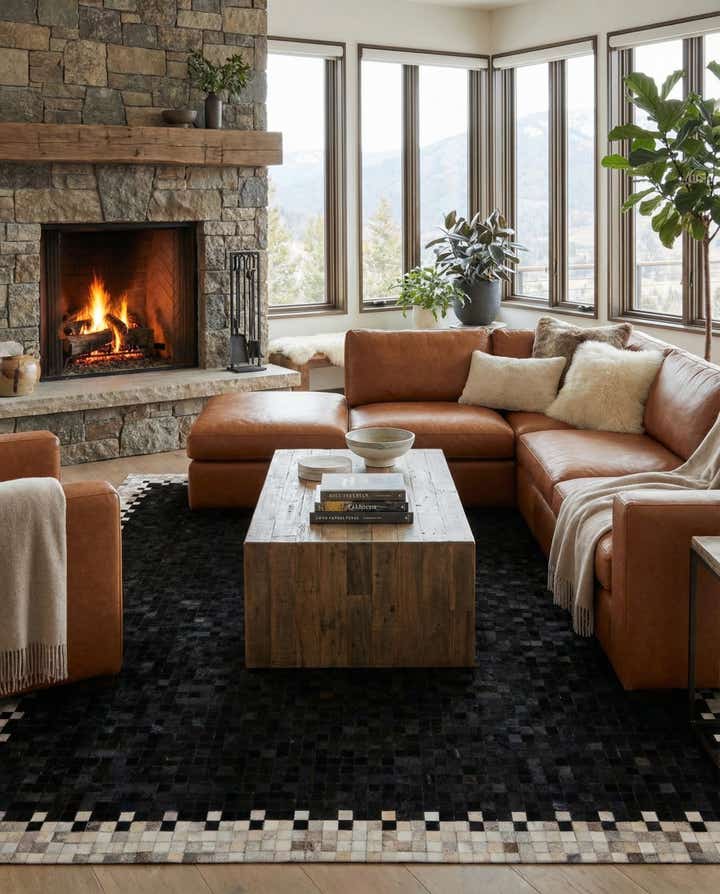 8' 1 x 9' 11 Cowhide - Patchwork Rug