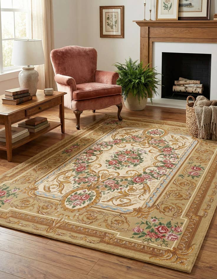 Detail image of 5' x 7' Easy-Clean Traditional Indoor / Outdoor Rug