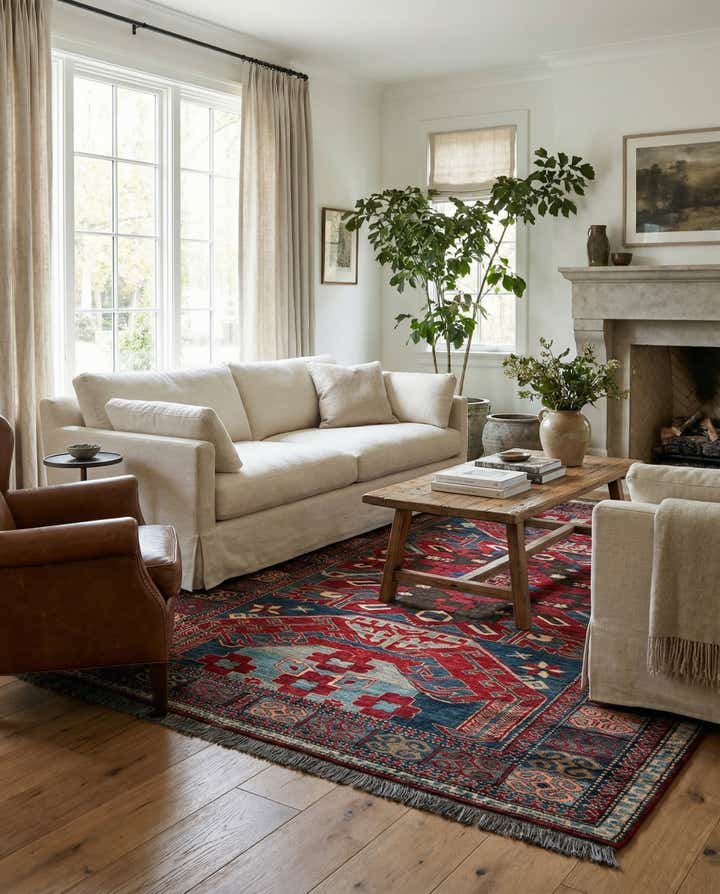 5' x 7' 9 Hand Knotted Kazak Wool Rug