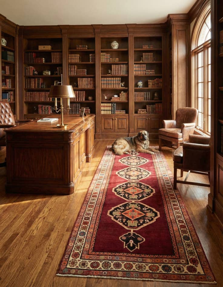 Detail image of  4' x 9' 10  Hand Knotted Shahsavand Persian Wool Runner Rug