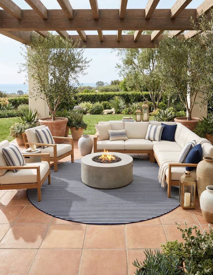 Detail image of 10' x 10'  Washable Sabrina Soto Indoor / Outdoor Round Rug
