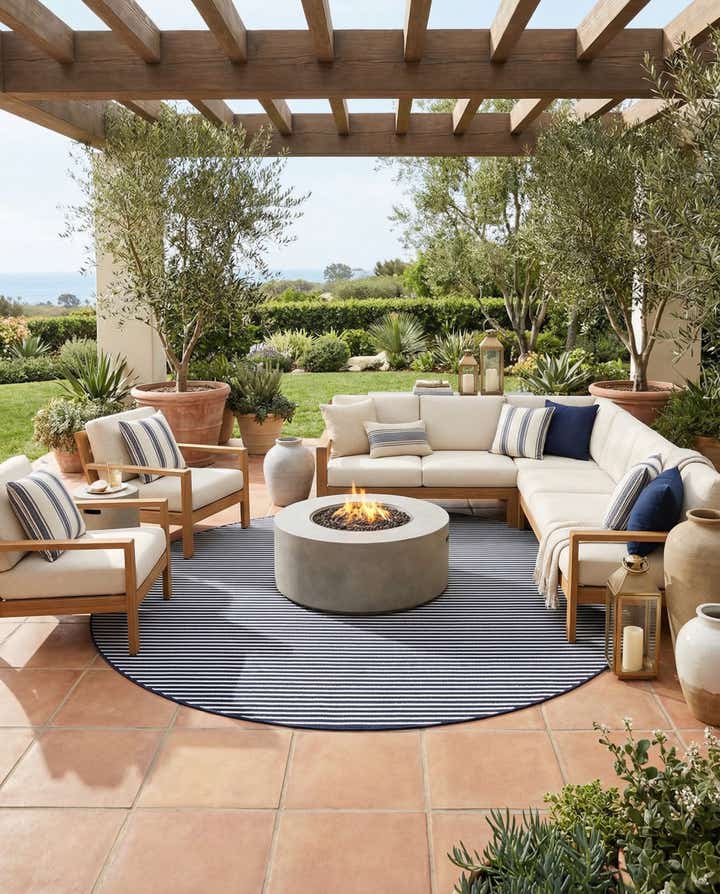 10' x 10' Easy-Clean Sabrina Soto Indoor / Outdoor Round Rug