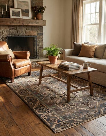 3' 9 x 6' 7 Hand Knotted Ultra Vintage Persian Wool Rug