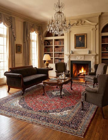 8' 4 x 11' 11 Kashan Wool Rug