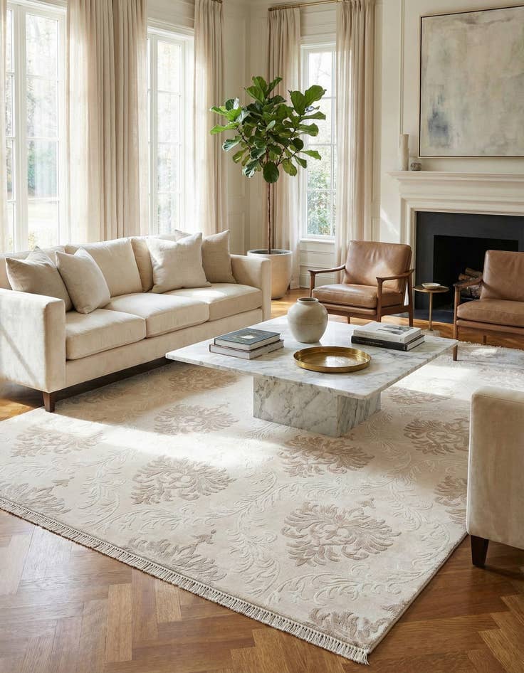 Detail image of 5' 7 x 8'  Hand Knotted Darya Wool Rug