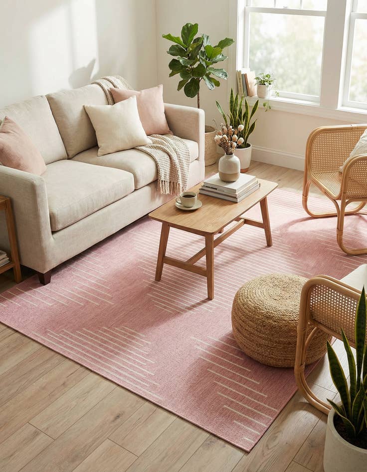 Detail image of 5' 3 x 8' Easy-Clean Modern Indoor / Outdoor Rug