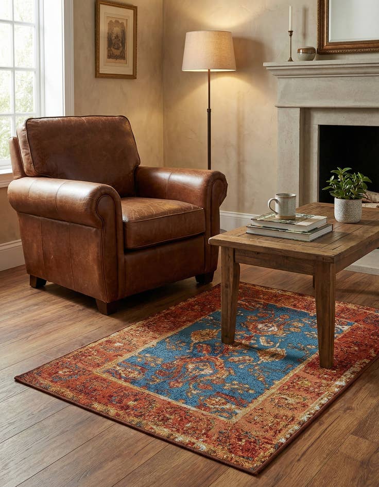 Detail image of 2' x 3'  Washable Traditional Indoor / Outdoor Rug