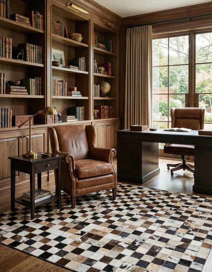 Detail image of 5' 2 x 7' 11 Cowhide Stocks Rug