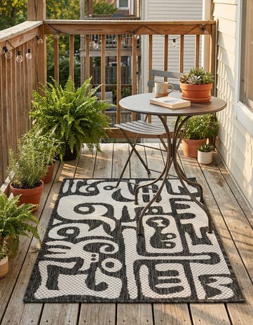 2' x 3' Easy-Clean Modern Indoor / Outdoor Rug