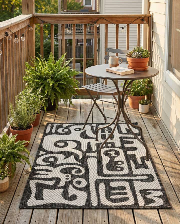 2' x 3' Easy-Clean Modern Indoor / Outdoor Rug
