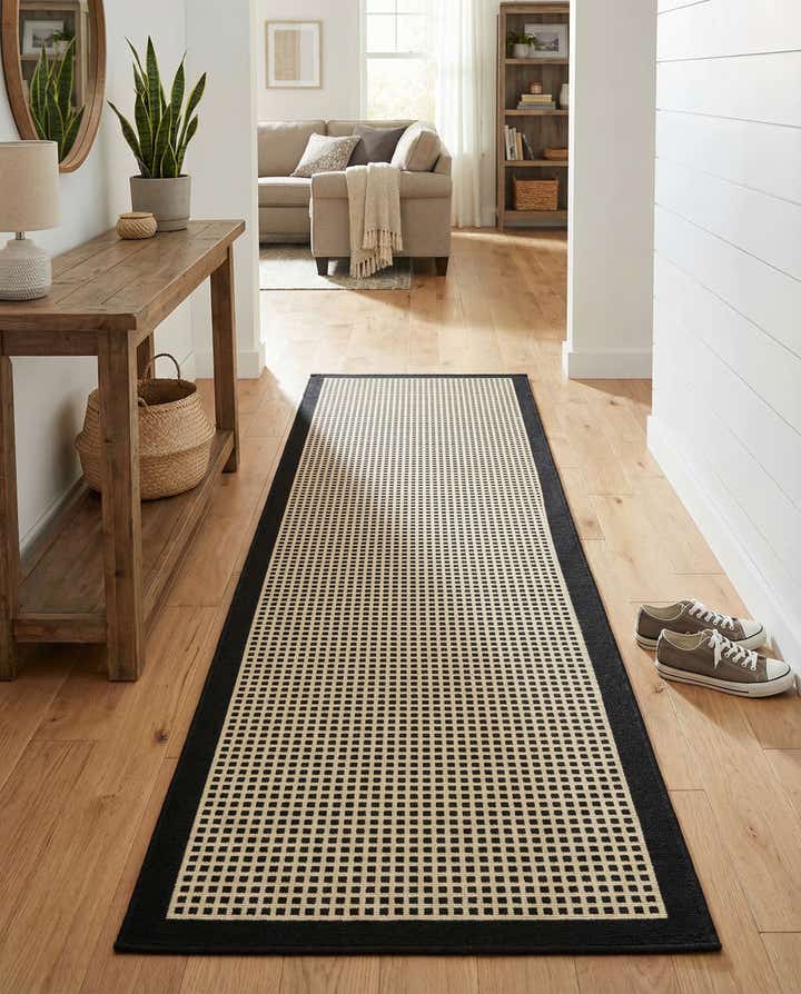 2' x 8' Easy-Clean Border Indoor / Outdoor Runner Rug