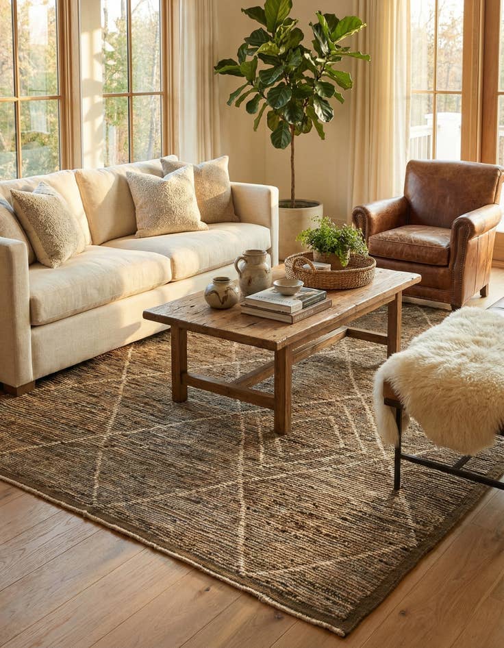 Detail image of 8' 5 x 10' 6  Hand Knotted Moroccan Wool Rug