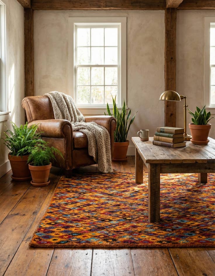 Detail image of 4' x 5' 10  Hand Knotted Balouch Wool Rug