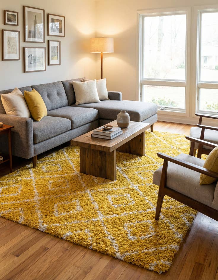 Detail image of 10' x 13' Trellis Shag Rug