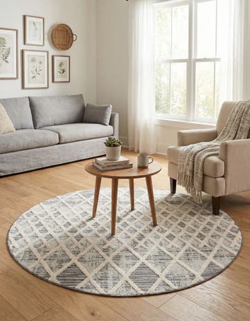 Gray Arlo Round Rug