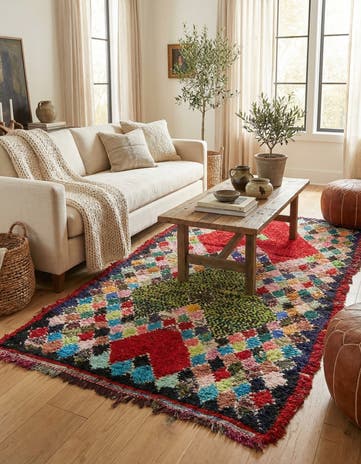 4' 10 x 8' 2 Hand Knotted Moroccan Wool Rug