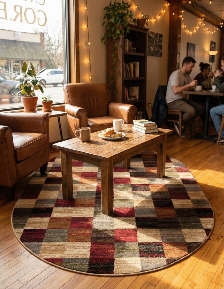 Detail image of 4' x 6' Coffee Shop Oval Rug