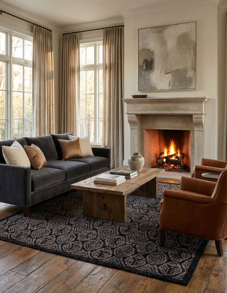 Detail image of 8' 4 x 9' 9  Hand Knotted Darya Wool Rug