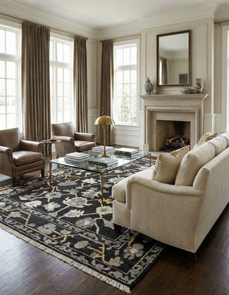 Detail image of 9' 1 x 12' 9  Hand Knotted Darya Wool Rug