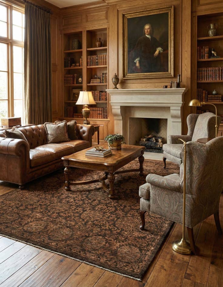 Detail image of 6' 8 x 9' 10  Hand Knotted Peshawar Ziegler Rug