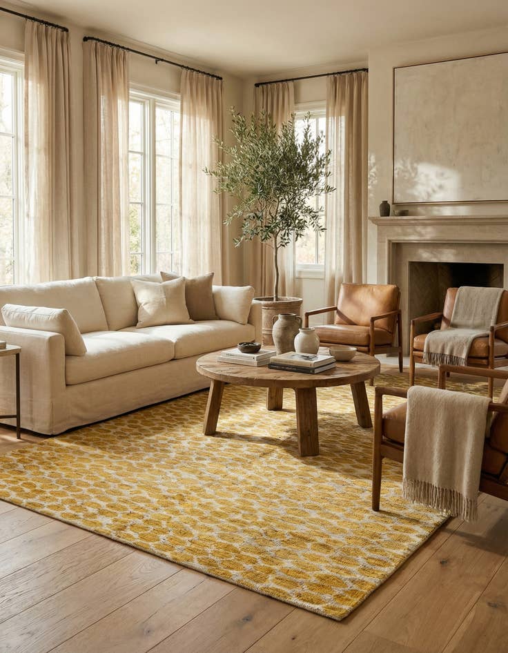 Detail image of 5' 10 x 8' 10  Hand Knotted Moroccan Wool Rug