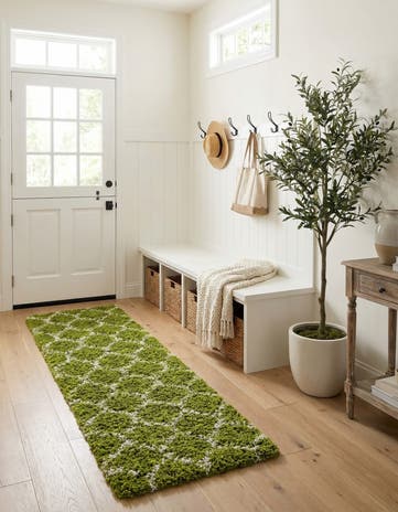2' x 6' Lattice Shag Runner Rug