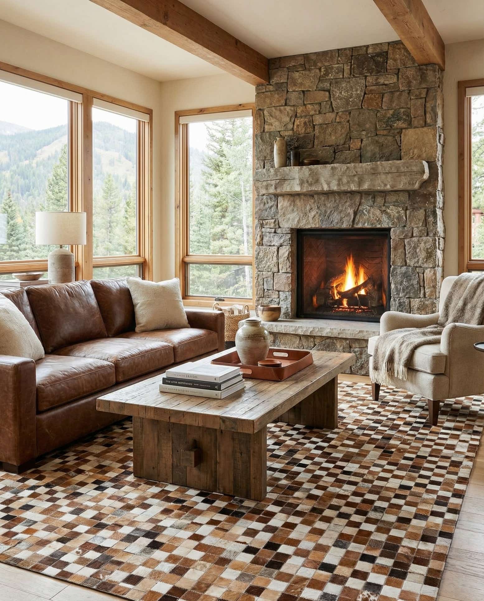 5' 1 x 7' 11 Cowhide Stocks Rug