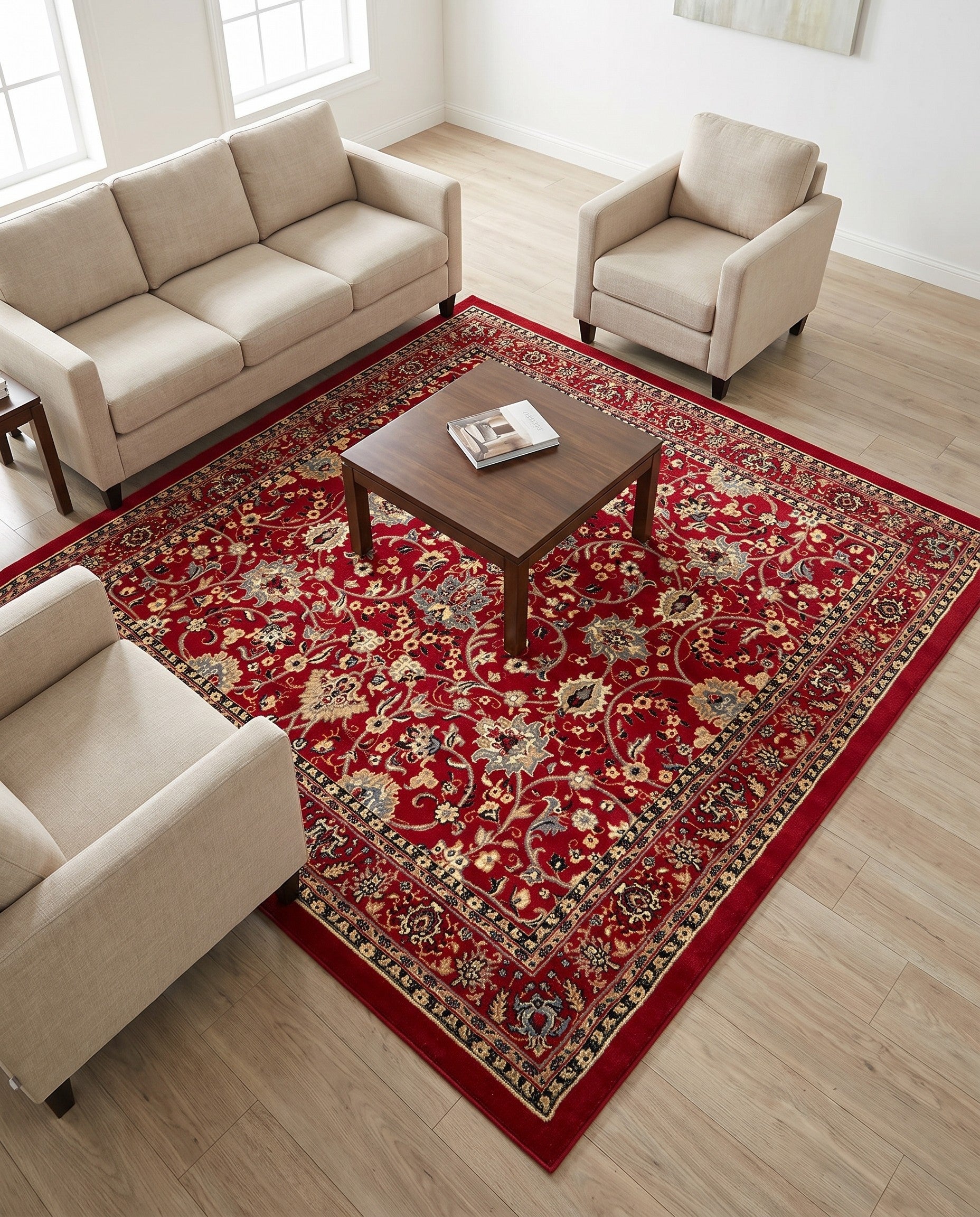 Red Yasmin Square Rug