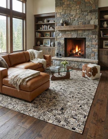 5' x 8' Cowhide Leather Rug