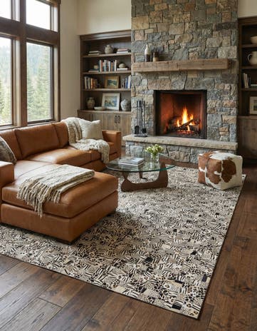 5' x 8' Cowhide Leather Rug