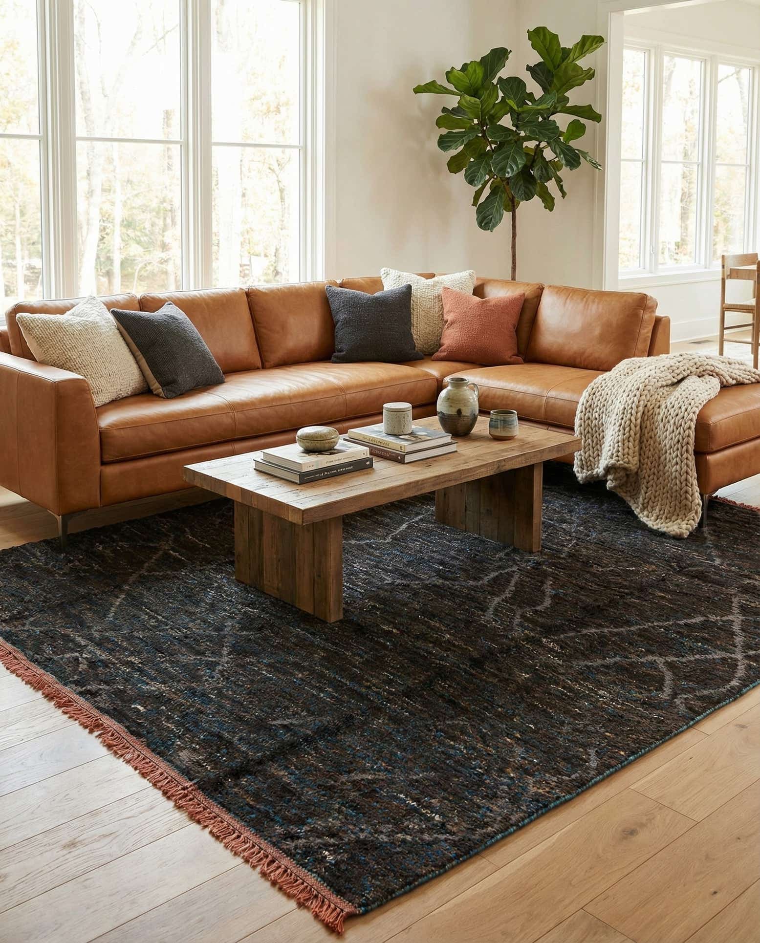 8' x 10' 1 Hand Knotted Moroccan Wool Rug