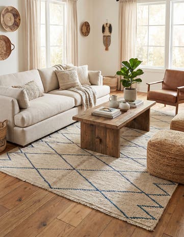 6' 1 x 9' Hand Knotted Moroccan Wool Rug