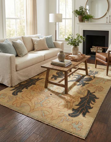 4' 8 x 7' 4 Hand Knotted Oushak Wool Rug